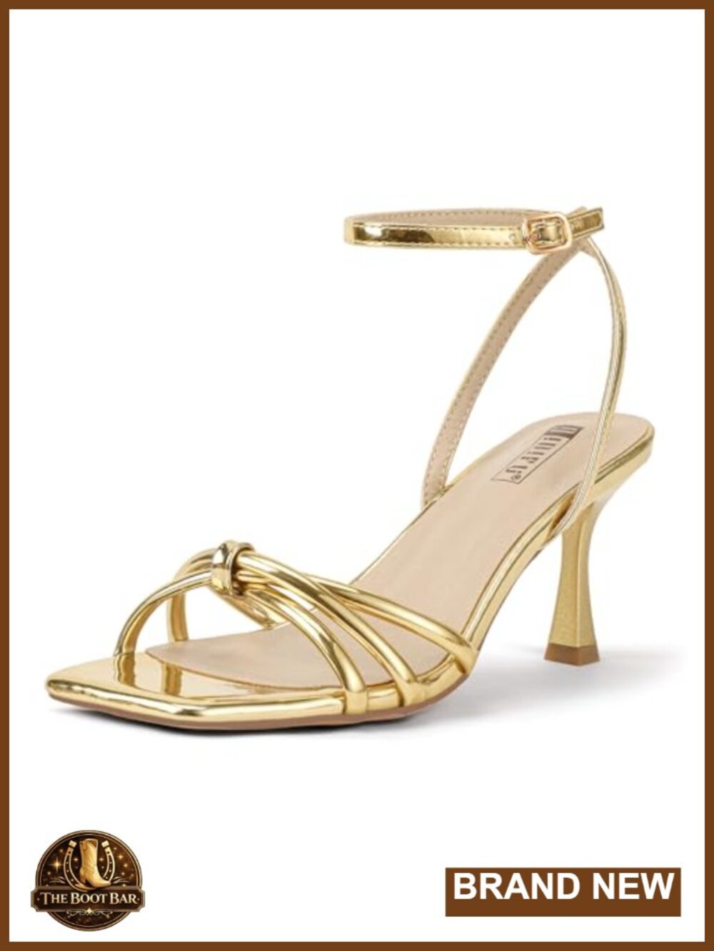 Strappy Kitten Heels for Women Stiletto Sandals Square Open Toe Ankle Strap